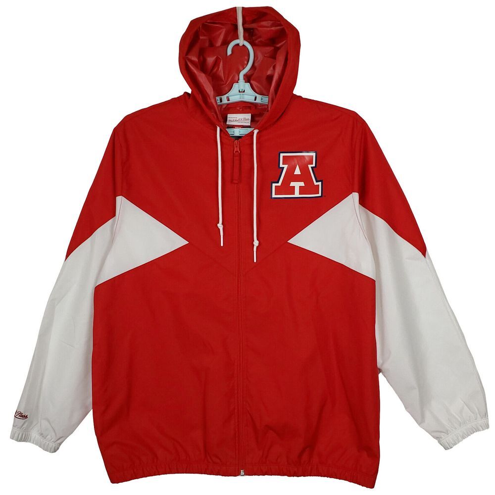 Arizona‎ Wildcats Mitchell & Ness NCAA Large Windbreaker Jacket Red White NWT